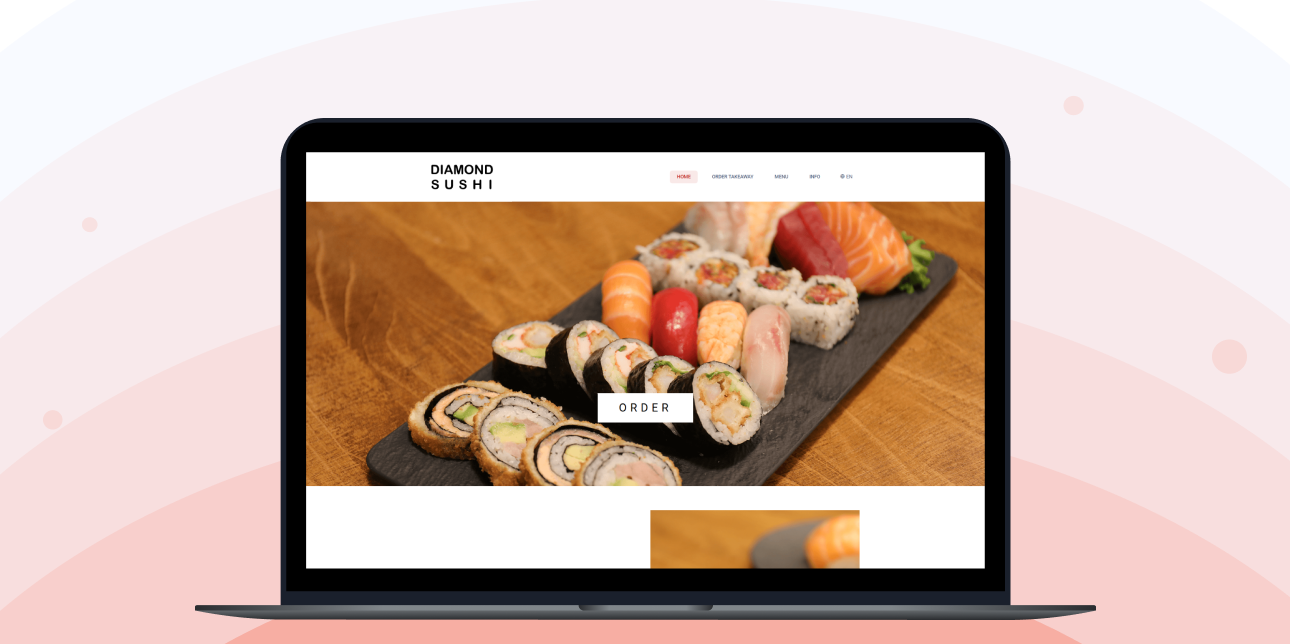 Diamond Sushi's high-converting online menu and ordering interface