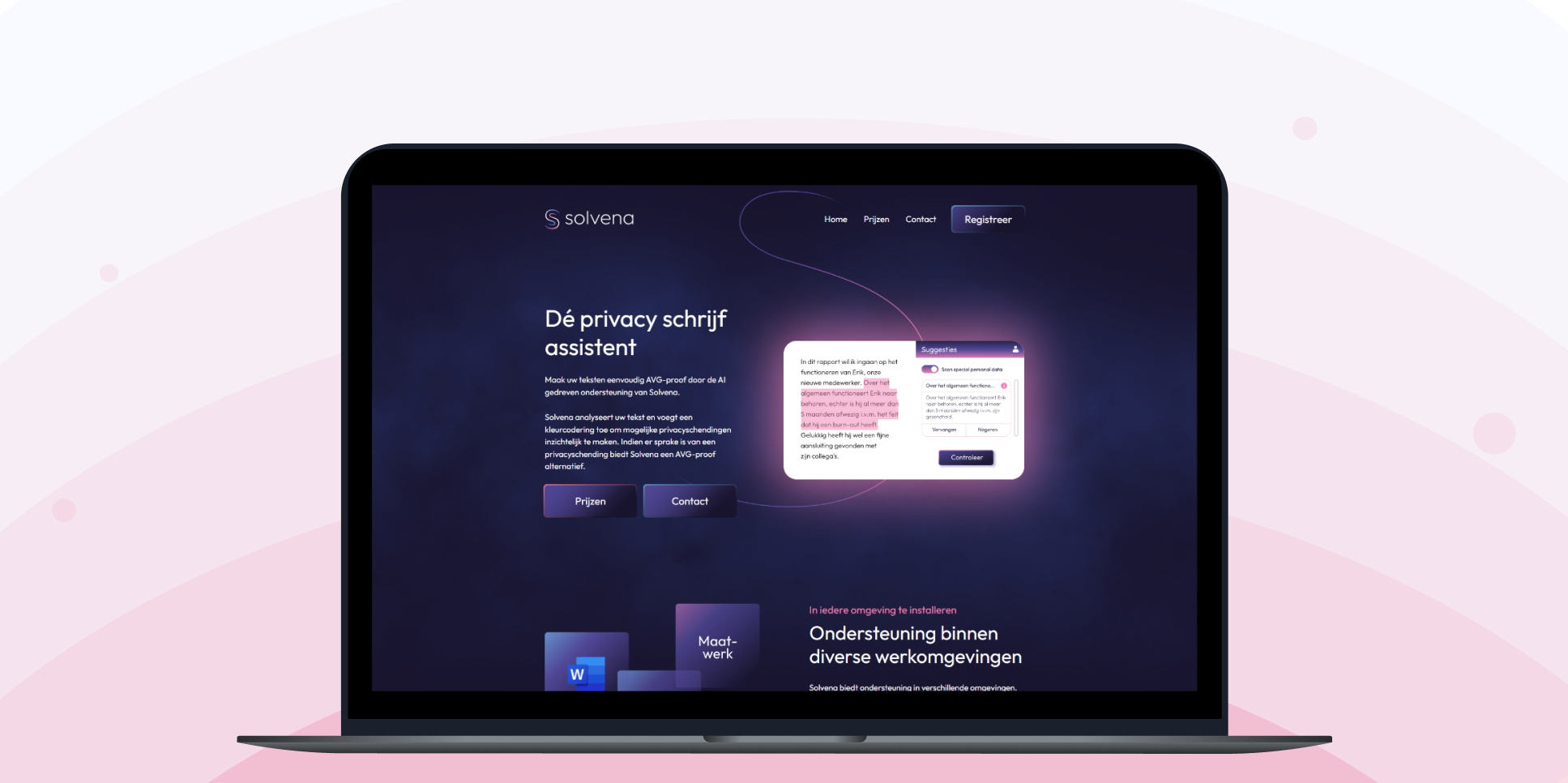 Solvena's unified dashboard showing GDPR scan results across different platforms